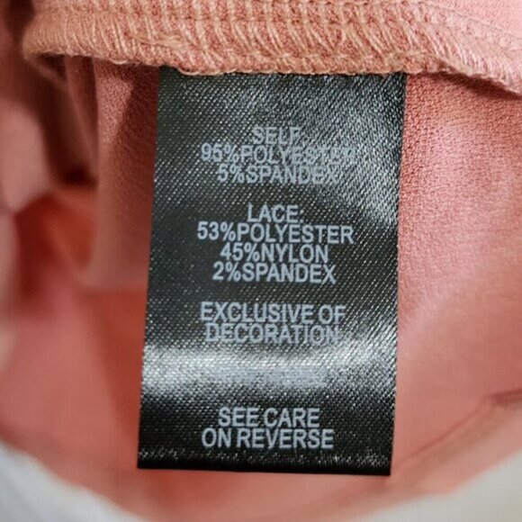 Torrid Plus Size Peach Studio Crepe Jersey Mock Neck Lace Inset Top 0X - Picture 12 of 13